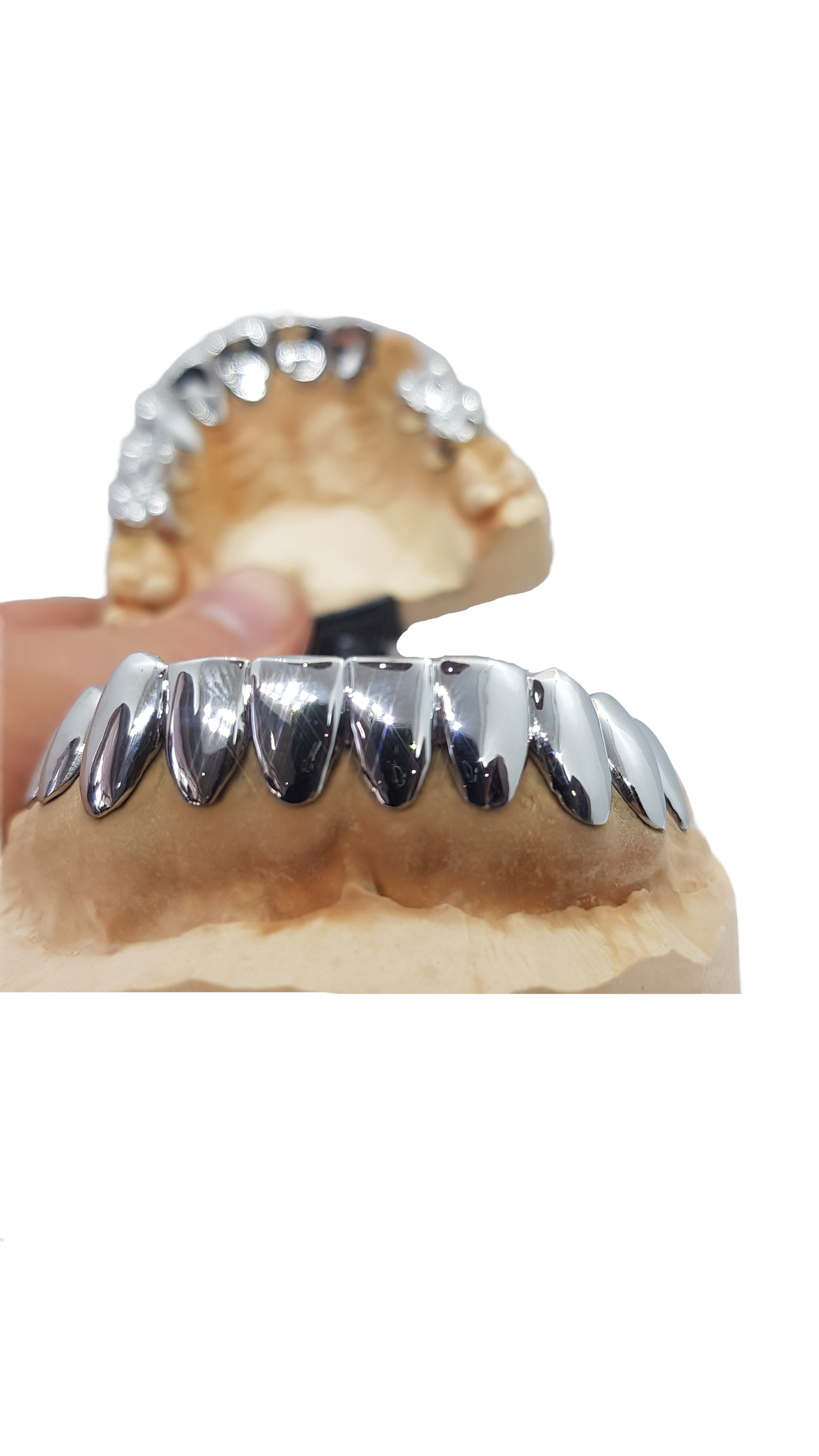 "Full Set Grillz – Chrome Finish"