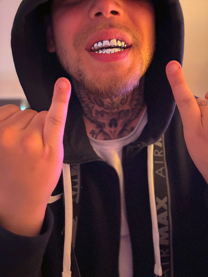 "Full Set Grillz – Chrome Finish"