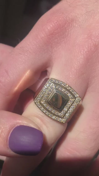 "Signature Iced Square Ring